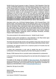 Temporary Traffic Regulation Order